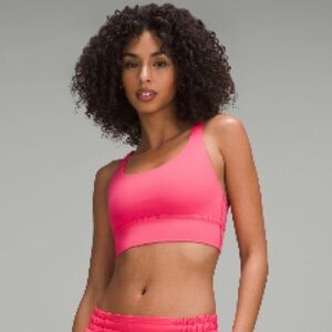 lululemon energy long line bra - medium support b-d cups.  size 6 in glaze pink